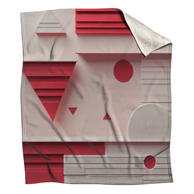 Red White Geometric Shapes Blankets