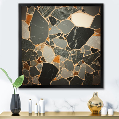 «Gray Abstract Harmony In Tiles III», art mural abstrait