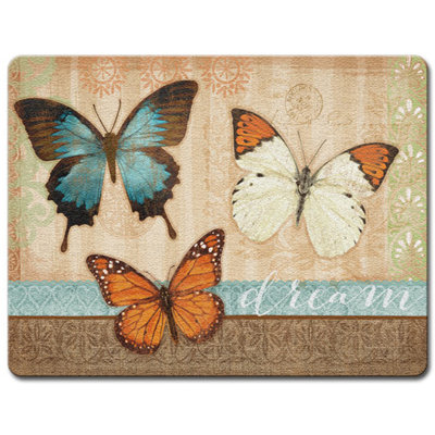 Highland Home Butterflies Glass Cutting Board