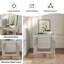 Table de bout moderne en verre trempé avec structure en acier inoxydable-2139920346-2139920349