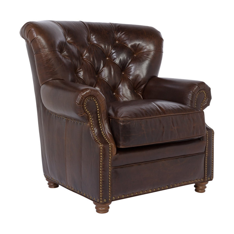 Chaise avec accoudoirs en cuir Elliot