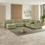 Canapé d'angle 5 places avec rangement intégré et porte-gobelets, revêtement en tissu chenille confortable-2119235336