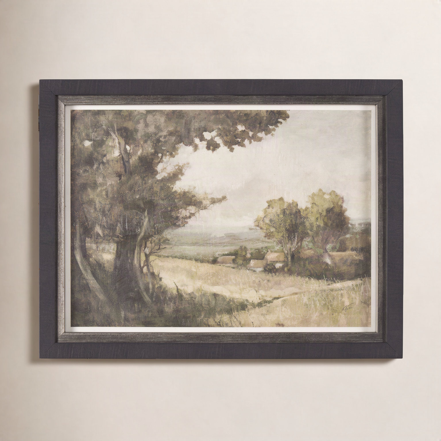 Old Style Landscape I Hand-Embellished Print, 16.5" H x 21.5" W x 1.6" D, Old Style Landscape II