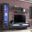 Meuble audio-vidéo mural flottant moderne de 85 po avec éclairage à DEL 16 couleurs Lineberry, finition brillante-292085970