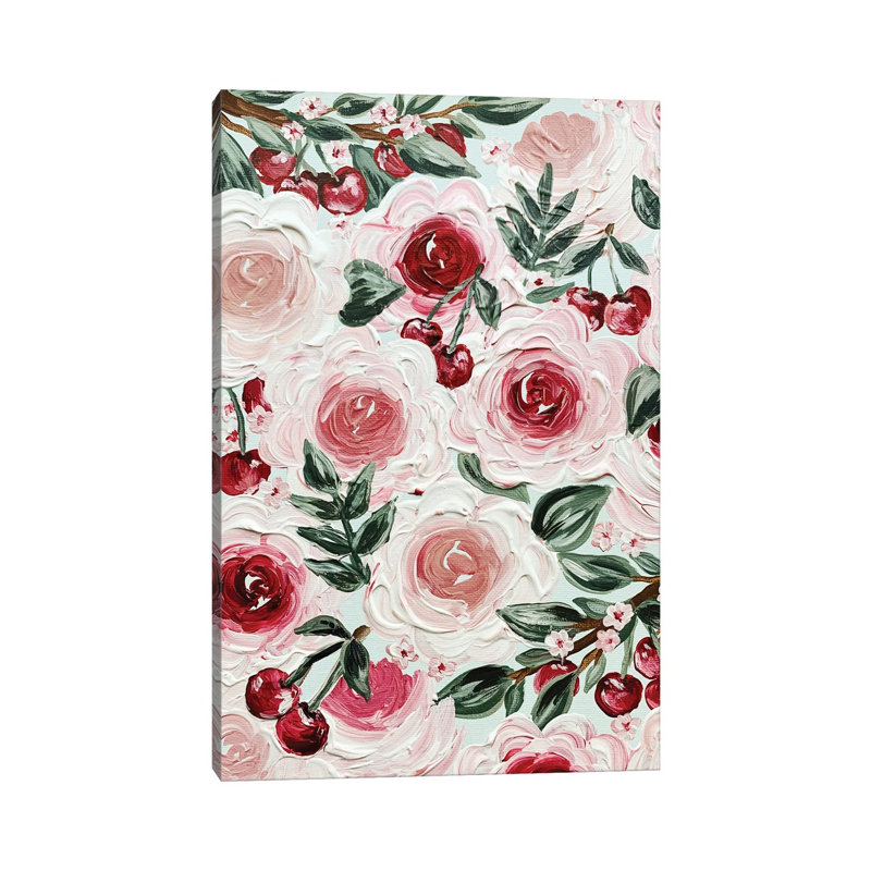 Cherry Florals by Katie Bryant - Wrapped Canvas Gallery-Wrapped Canvas Giclée, 66.04 cm H x 45.72 cm W x 1.91 cm D