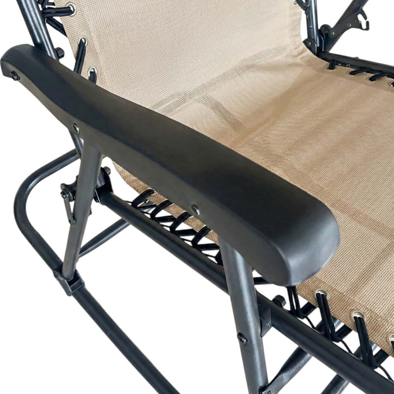 Ensemble de chaises berçantes pliantes pour patio, Kaki