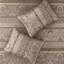 Courtepointe très grand / très grand avec coussins décoratifs - brun et or Tissu. Feuille, rayures et motifs. Réversible pour différents styles de décor. Facile à laver, pratique, brun / or. . Détails de broderie. Machine-120264914