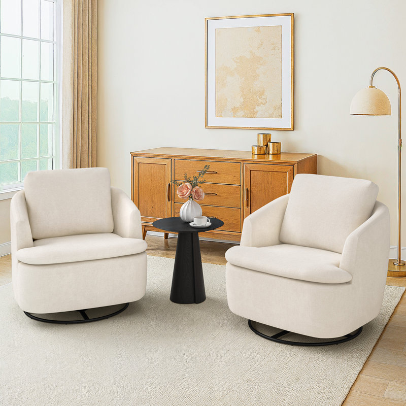 Fauteuil oscillant surdimensionné Arthur, Blanc avoine