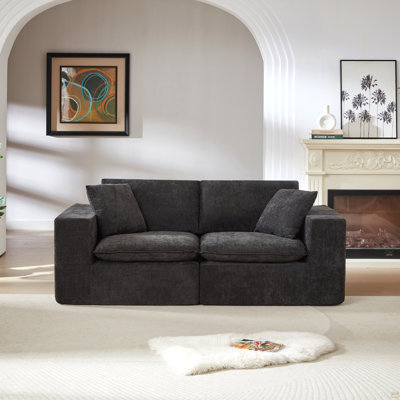 Modern Chenille Cloud Boneless Sofa, Freely Combinable