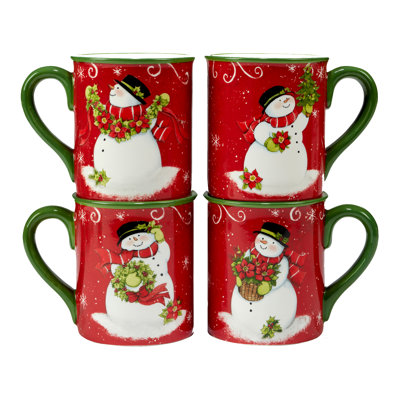Ensemble de 4 tasses certifiées Holiday International Magic Snowman
