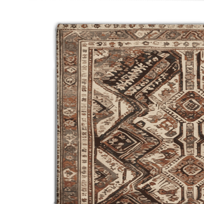 Tapis turc intérieur et extérieur brun, Rectangulaire 2 pi x 3 pi