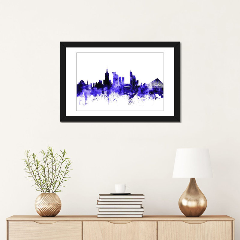 « varsovie, pologne horizon » par michael tompsett, reproduction d’impression sur toile tendue, H 16 po x l 24 po x P 1 po