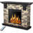 50.6" W Faux Stone Electric Fireplace TV Stand with Remote and Adjustable Flames for TVs up to 60"
