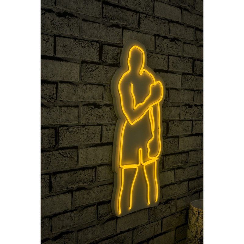 Bande d'éclairage flexible à DEL néon, imperméable IP67, jaune, 11 x 23,6 x 0,8 pouces | 375 cm de longueur | 12V DC, 25,2 Watts, gabarit en mousse PVC, système de suspension murale intégré | Parfait pour la décoration intérieure et les événements