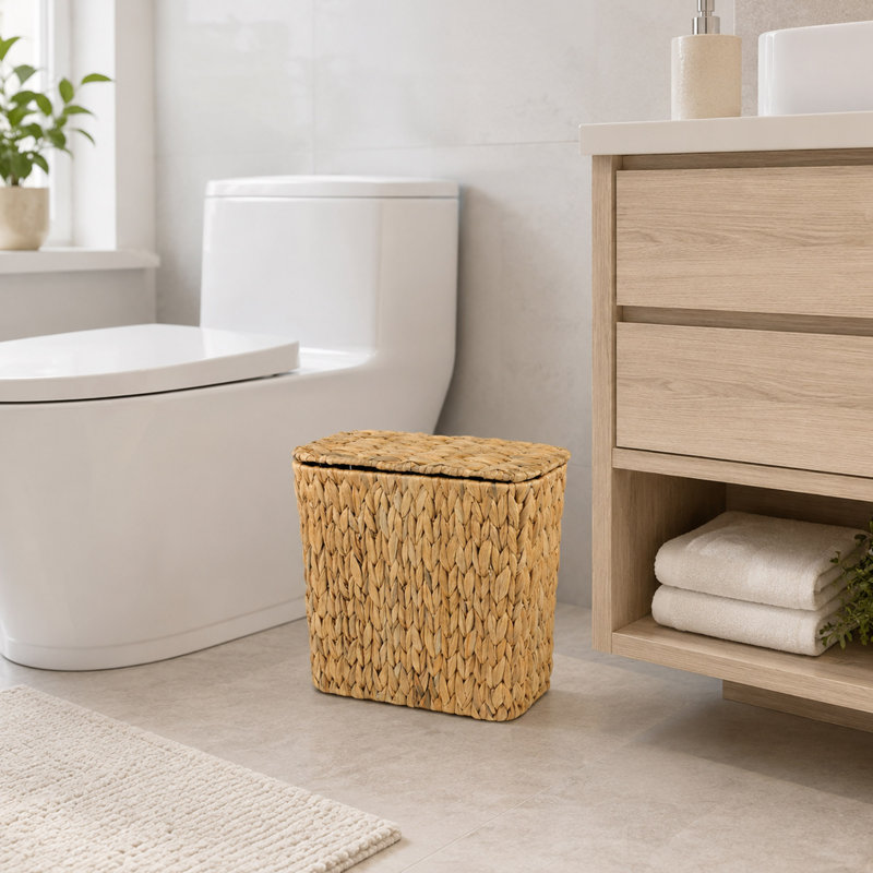 Poubelle, couvercle et doublure Boho Water Hyacinth