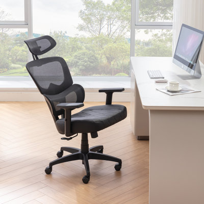 Swivel Ergonomic Office Chair With Adjustable Headrest Armrest, Backrest Tilt Function, Lumbar Support For Executive/Computer Desk/Task Work/Home Office