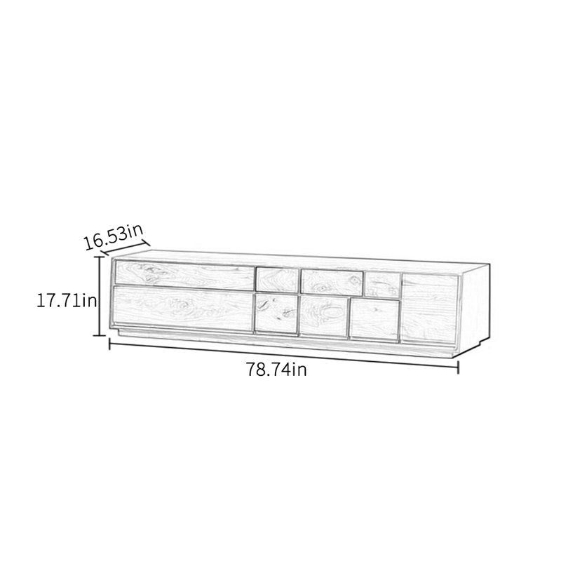 Solid Wood TV Cabinet with Design Sense