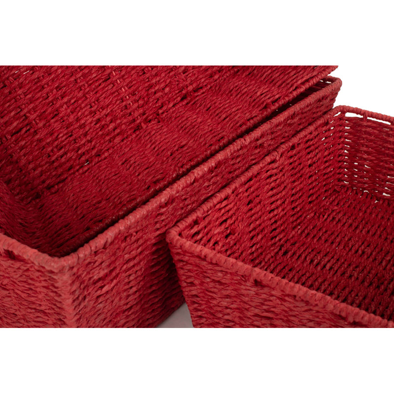 Firebaugh 3 Piece Paper Rope Tray Basket Set