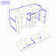 Meuble-lavabo avec 3 tiroirs et tablettes réglables