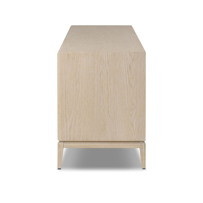 ROSENELL Solid Wood Media Console, Natural