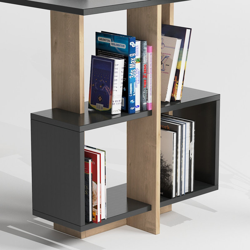 Truman Writing Desk, Anthracite/Oak, Anthracite