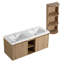 Meuble-lavabo mural 48 po avec double lavabo et support de rangement, portes à fermeture douce