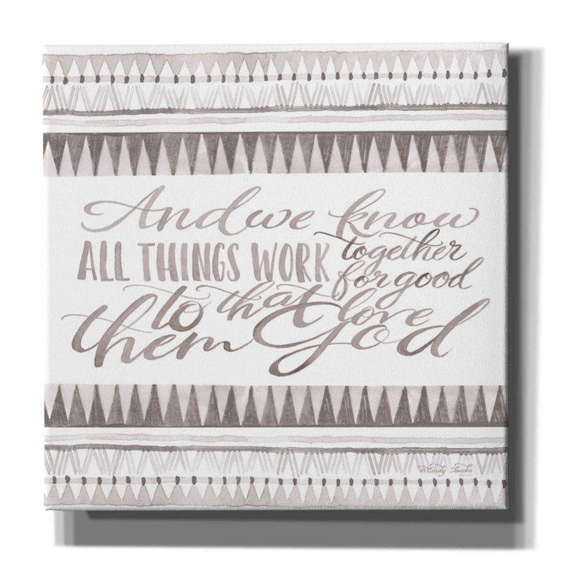 «All Things Work Together» par Cindy Jacobs, art mural sur toile, H 12 po x l 12 po x P 0,75 po