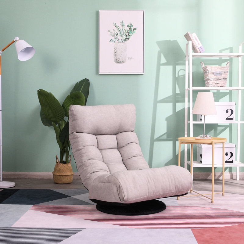 Chaise inclinable avec fond rotatif, ajoutant commodité et flexibilité à la tête réglable - métal, lin gris