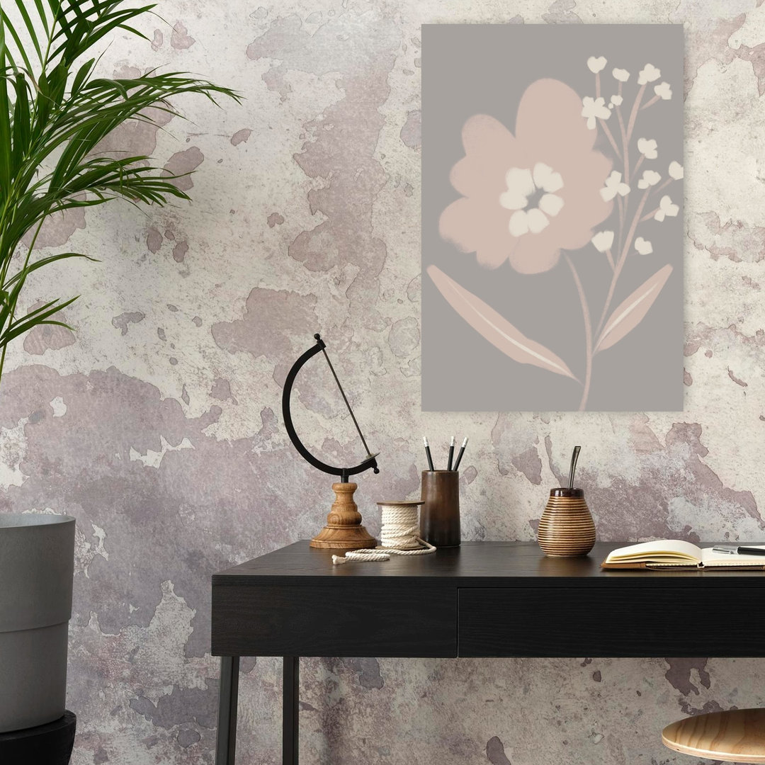 Soft Blush Botanicals Abstract Delicate Minimalist Flower Nature Wall Art Print