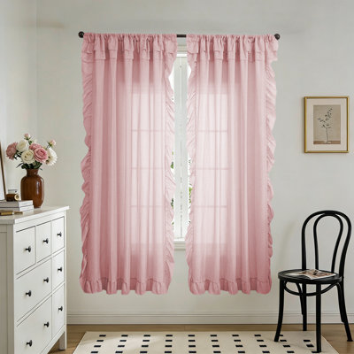 Ces rideaux transparents à bordure à volants, disponibles en grandes tailles, sont un choix idéal pour les réunions de famille ou les décorations de tous les jours.