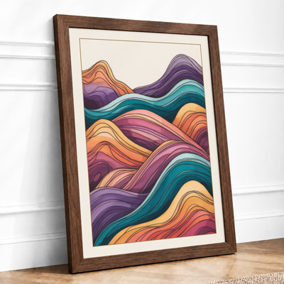 Wave Harmony Abstract - Framed Print