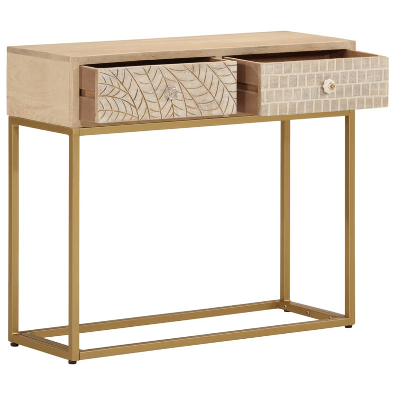 Krystal 90cm Solid Wood Top Console Table