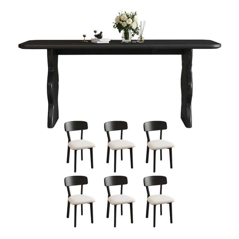 Table de salle à manger noire rétro française, H 29,52 po x L 70,86 po x l 31,49 po, 7