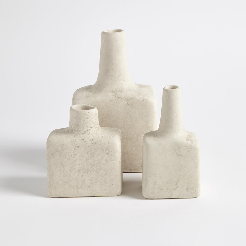 Tall Stack Bottle-Reactive Ivory, 7.25" H x 4.5" W x 2.75" D
