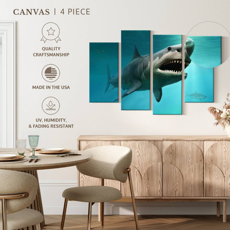 Brampt Extinct Megalodon Shark, 32" H x 52" W