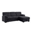 Canapé-lit modulaire en chenille brun Kipling II de 94 po avec méridienne et rangement à droite - lit gigogne-1118527344