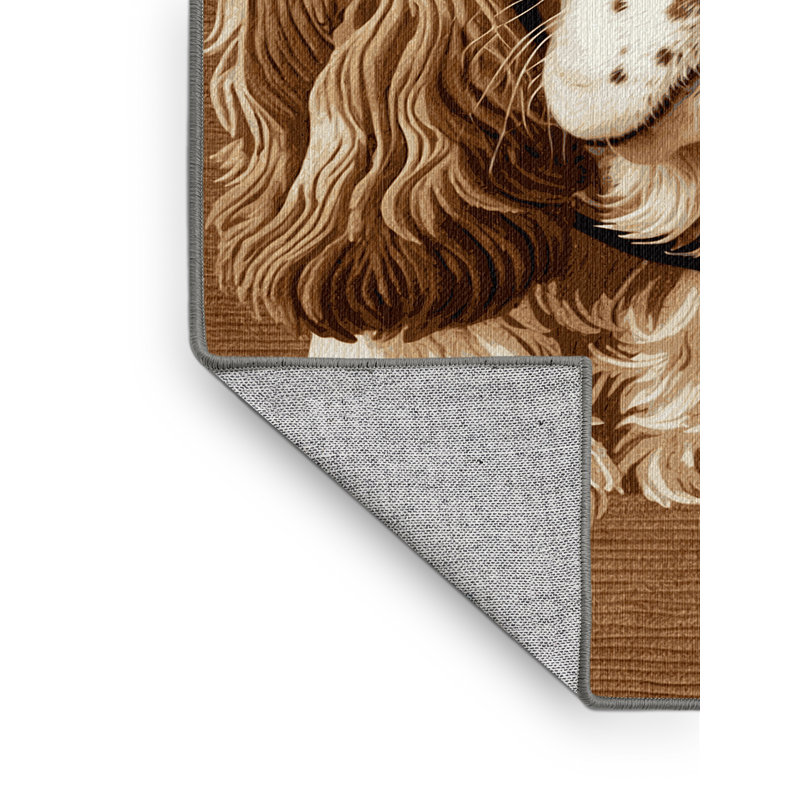  Tapis lavable avec épagneul Springer English, Carré 7 pi