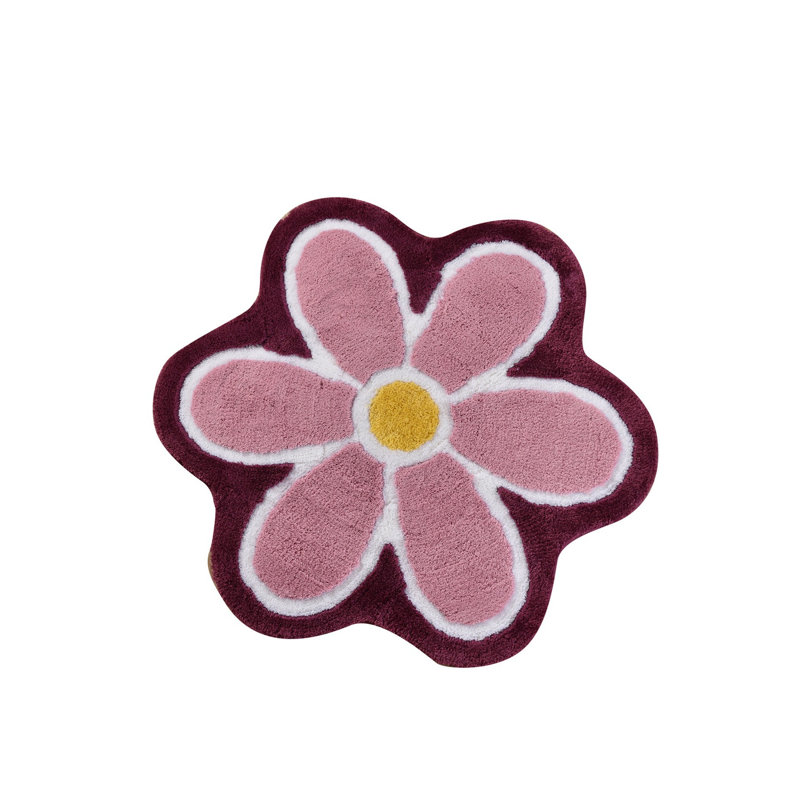 Veropeso Bath Rug, Purple/White/Yellow