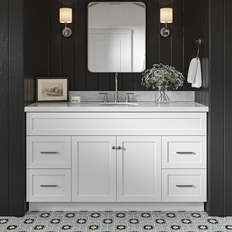 Ensemble de meuble-lavabo simple 61 po Abell, Blanc
