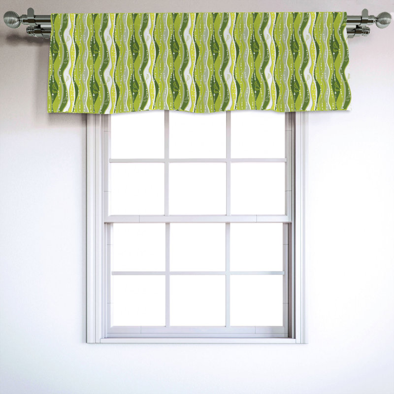 Sateen Abstract Ruffled Window Valance