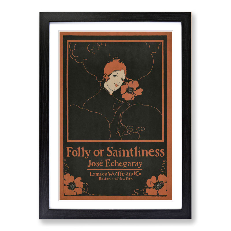 Folly or Saintliness by Ethel Reed - Framed Print, 65cm H x 48cm W x 2cm D, Black Framed