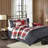 7 Piece Herringbone Comforter Set Red