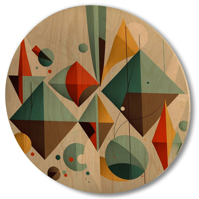 Dimensions murales de style Mid-Century rétro III - Modern Midcentury Wood - bois de pin naturel, H 29 po x l 29 po x P 1 po