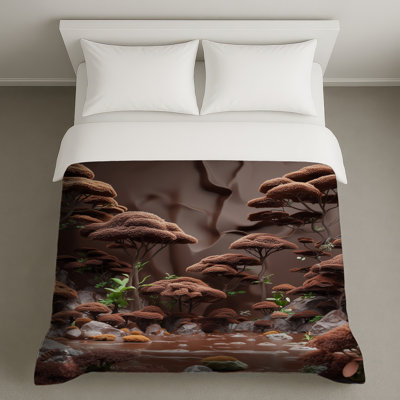 Brown Textured Trees Duvet Covers