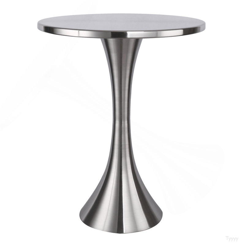Table d'appoint en métal et nickel brossé