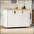 51 Inch Fluted Kitchen Island With Drop Leaf, Farmhouse Accent On Wheels, Internal Storage Rack, And Towel Rack For Modern Kitchens-1286633837