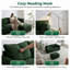 Causeuse modulaire rembourrée en chenille verte avec repose-pieds et coussins pour petit salon