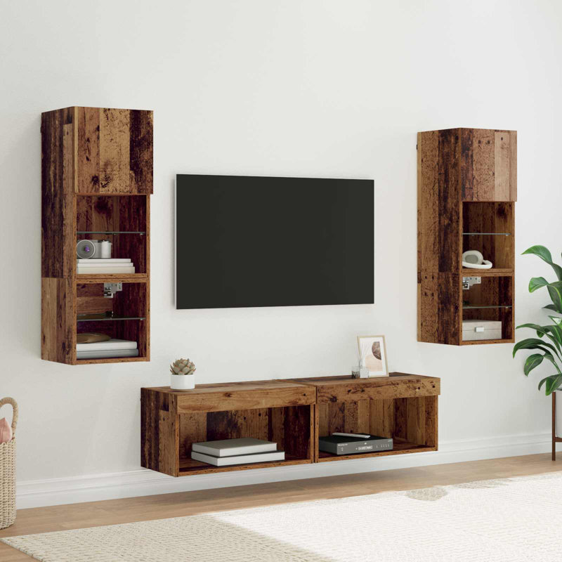 Unfinished TV Stand for TVs up to 24", Old Wood