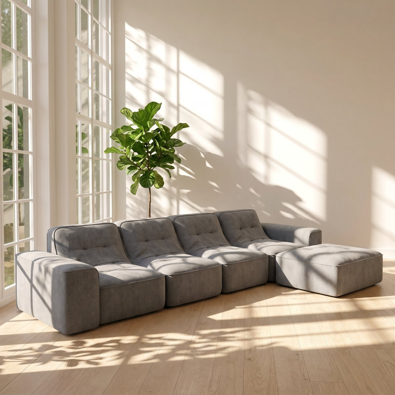 Canapé modulaire capitonné l 143,7 po x P 38,2 po x H 29,5 po Ailuridae