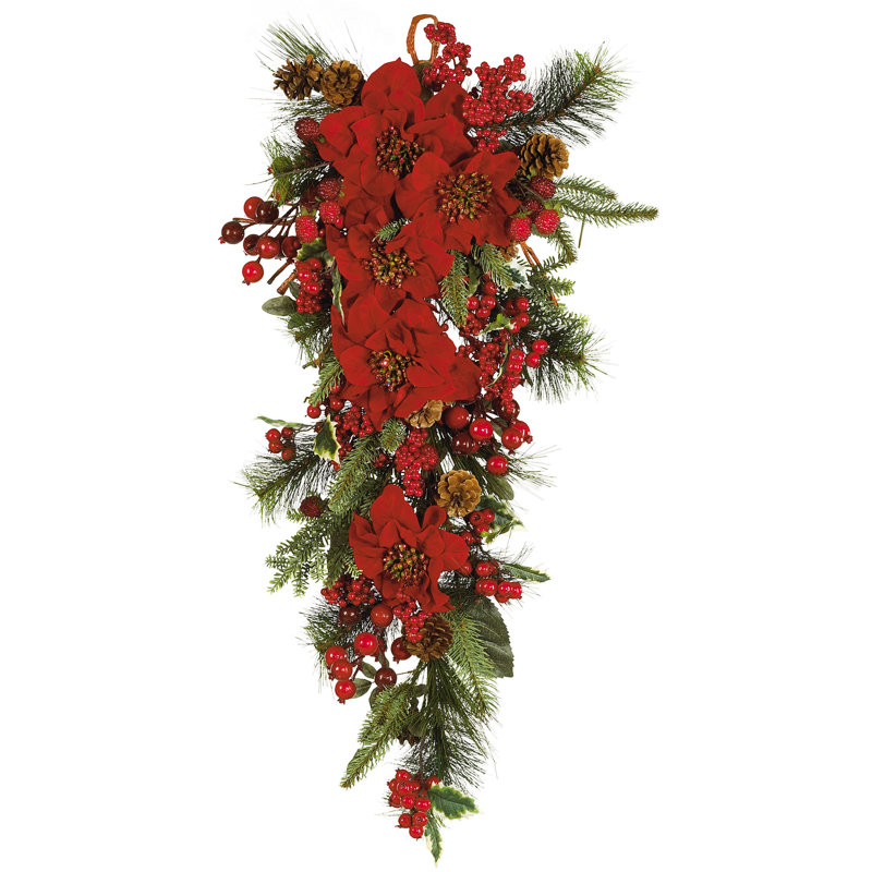 Ornement en soie 3 pi Poinsettia